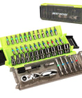 Compact 43-Piece 1/4 Inch Drive Mini Tool Kit For Tight Spaces With 72-Tooth Mini Ratchet And 4-14mm Metric Socket Set displayed in case
