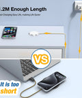 MagSafe Wireless Charging Pad for iPhone 12-17 Series with long USB cable vs short charging cable demonstration