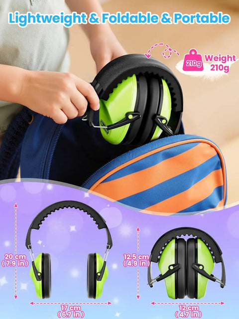 Premium Noise Reducing Earmuffs for Kids and Adults Adjustable EM100 Hearing Protection with Soft Memory Foam Padding Breathable PU Leather, 27.4 SNR, Great for Monster Jam, Concerts, Fireworks and Autism Sensory Needs