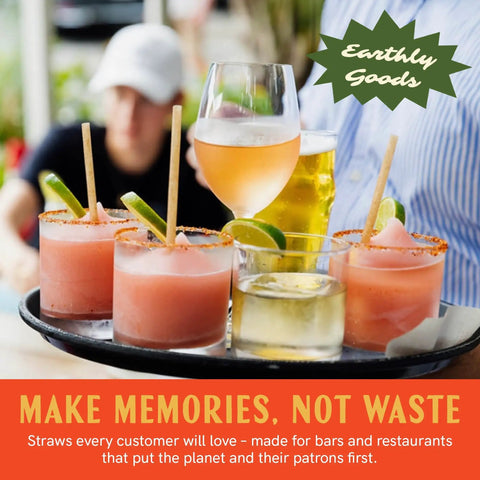 Bulk 8 Inch Agave Straws Wrapped 2,000 Count Eco Friendly Compostable Drinking Straws Made From Upcycled Agave Durable Long Lasting Sippers That Won’t Get Soggy in cocktails