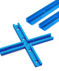 Two 48 Inch Universal T Track Sets with Intersection Kit Double Cut Profile and Pre Drilled Mounting Holes for Easy Router Table or Jig Setup