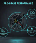 Beefed Up Replacement 3 Pin 9 Blade 12V DC Brushless Ice Maker Fan Upgrade For PY-1225H12S shown with size and specs