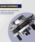 Side view of Front Wheel Bearing And Hub Assembly For 2WD And RWD Nissan Frontier 2005 To 2018, 6 Lug Bolts, ABS Ready, 2 Pack