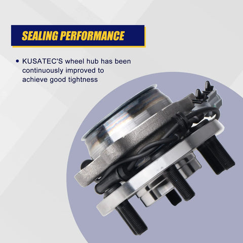 Side view of Front Wheel Bearing And Hub Assembly For 2WD And RWD Nissan Frontier 2005 To 2018, 6 Lug Bolts, ABS Ready, 2 Pack