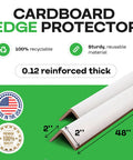 CEP-48 V-Board Reinforced Cardboard Edge Protector Heavy-Duty 2 In x 2 In x 48 In. White Kraft corner, 100% recyclable, made in USA.