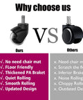 Comparison image of Level Up Your Desk With These Heavy Duty 2 Inch Rubber Ball Chair Caster Wheels and others.