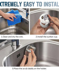 Smiley Face Stainless Steel Dish Sponge Holder With Suction Cup Silver Sink Caddy Organizer Storage for Kitchen Installation Steps