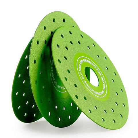Ultra Thin 0.05 Inch Diamond Grinding Disc For Angle Grinder 4.5 Inch Double Sided Low Resistance Saw Blade in green display