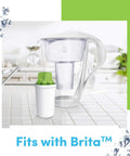 Alkaline Water Filter Cartridges 3 Pack BPA Free For Brita Pitchers And Other Brands on kitchen counter