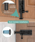 304 Stainless Steel Slide Bolt Gate Latch, 6.3 Inch Sliding Barrel Bolt Door Lock, mounted on wooden door, black finish