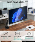 Single Monitor Arm Mount For 13 To 34 Inch Screens, Adjustable Desk Mount for 32 Inch Regular Monitors in an office setup.