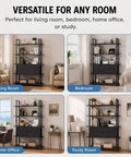 Sturdy 5 Tier Industrial Bookshelf With Four Drawers Built Like A Tank Tall Rustic Storage Shelf in living, bedroom, office, study