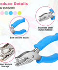 12 Pack Dope Cushioned Grip Single Hole Paper Punch Heavy Duty Hand Tool with blue silicone grips and stainless steel for crafts
