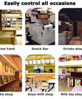 Various food service environments including fast food, snack bar, drinks shop, cake shop, soya milk shop, and milk tea shop.