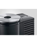 Top Shelf One Liter Milk Chiller Fridge Built Right For Home Baristas, sleek black design with stainless steel top.