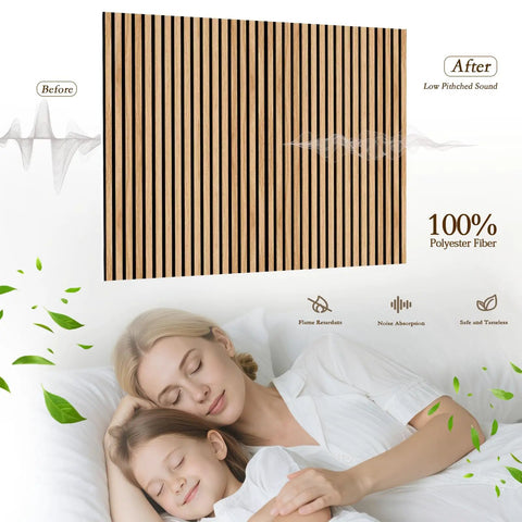 Six Pack Large Acoustic Panels Killer Soundproof Foam Wall Tiles Heavy Duty Noise Reduction Studio Gear Room Echo Slayers Solid Polyester Fiber Acoustic Treatment Panels For Home Theater Setup, wall tiles in wood pattern.