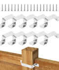 Stainless Steel Fence Brackets 8cm Set Of 10 Heavy Duty Weatherproof Post Clips for deck gazebo fencing installation view