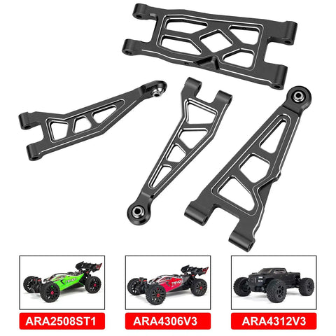 Arrma Aluminum Alloy Front And Rear Suspension Arms Set For One Sixteenth Mini Kraton 3S Upgrade Parts Replace ARA 2674 ARA 2675