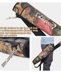 Adjustable Back Archery Quiver Holder For Compound And Recurve Bows with belt clip, padded strap, holding arrows, camo design.