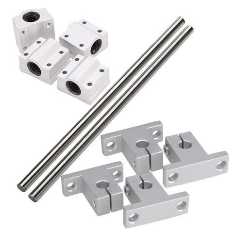 Horizontal 8mm Diameter Linear Motion Ball Bearing Slide Bushing And 200mm Linear Shaft Optical Axis With Rod Rail Support Set