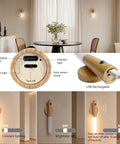 Keep Your Hallway And Patio Hella Bright With These Nifty Rechargeable Motion Sensor Wall Lights That Auto Trigger At Dusk For Hassle Free Mounting And Serious Emergency Backup In A Pair, showing USB rechargeable feature and two modes.