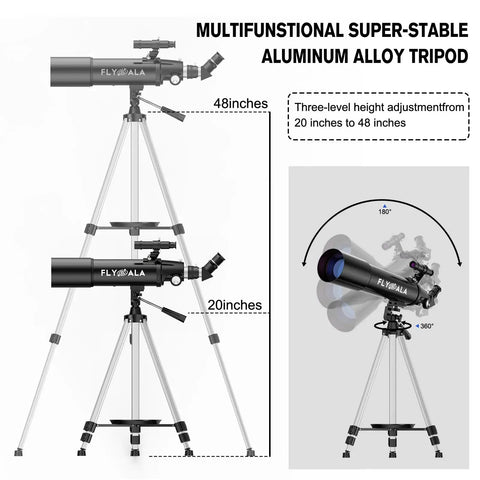 Beginner Astronomy Telescope For Kids And Adults With 80mm Aperture And 600mm Focal Length High Powered Refractor with adjustable tripod