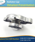 Radiator Cap 108kPa Replacement 21430-1p111 For Nissan Frontier, side view, durable metal sealing, spring mechanism visible.