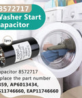 Washer Start Capacitor Replacement Part For Most Top And Front Load Washers Fits 661606 WP8572717 2859 357021 W10244889 3949169 482156 Black Durable Replacement Part For Easy Fix And Long Lasting Performance, black cylindrical capacitor for washer