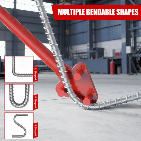Essential Manual Rebar Bender Tool With Anti Slip Design For Heavy Duty Steel Bending And Construction Projects bending L, U, S shapes.