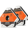 Heavy Duty Welding Magnets 50 Lb Each, 2 Piece Magnetic Welding Holder Set with arrow design, 45, 90, 135 degree angles