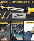 Pro Grade 150W Plastic Welder Kit With 3 Speed Temperature Control, Rapid Heat, Includes 70 Welding Rods, 3 Tips, Yellow
