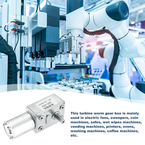 Two MECCANIXITY DC 12V worm-gear motors with 6mm D-shaped shafts and metal gear boxes.