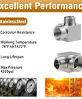 Napredak stainless steel 3/8 NPT 90-degree elbow, male-to-female forged street fitting