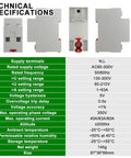 Adjustable Voltage Current Protector For Home And Shop Setup Smart Circuit Breaker 87x36x66mm DIN rail technical specs