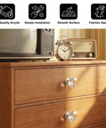 Crystal Drawer Knobs 20 Pack Diamond Shape Glass Cabinet Knobs for Dresser, with vintage TV and clock on wooden dresser