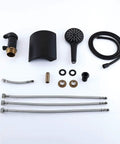 Matte Black Roman Tub Faucet With 3 Hole Deck Mount Easy Install No Fuss Single Handle Tub Filler And Hand Shower components