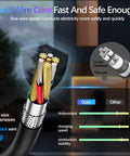 Cross-section of thick wire core details for Portable Level 1 Plus Level 2 EV Charger with LCD display.