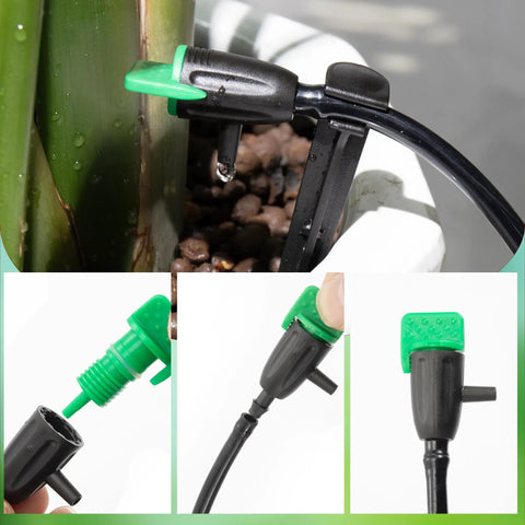 30 Pcs Adjustable Water Flow Drippers With 30 Emitters And Stakes For Garden Lawn Plants Succulents And Flowers Drip Irrigation System