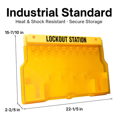 Lockout Tagout Station Kit With 11 Safety Padlocks, 4 Hasps, 40 Lockout Tags, 40 Nylon Ties, Durable Storage Board