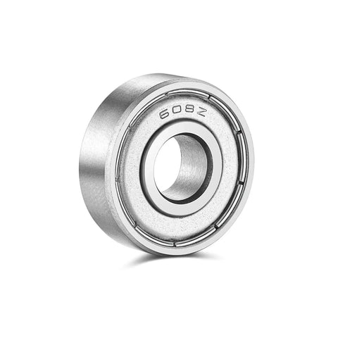 608z Sealed Deep Groove Ball Bearings 8x22x7mm Miniature, close-up view of double shielded rubber seals and carbon steel construction.