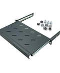 Fully Extendable 1U Keyboard Tray Universal 19 Rack Mount Sliding Console Shelf For Network Equipment Servers Featuring No Fuss Installation And Straight Up Durable Build Pack Of Two with slide rails and accessories.