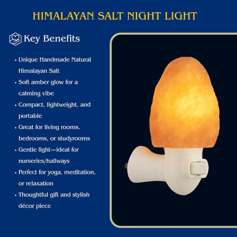 Pink Himalayan Salt Lamps Hand Carved Natural Night Lights for Bedrooms and Home Decor with Cozy Vibe and Health Benefits displayed.