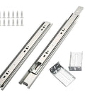 22 Inch Full Extension Ball Bearing Drawer Slides Set, 10 pairs with side mount and rear brackets, screws included