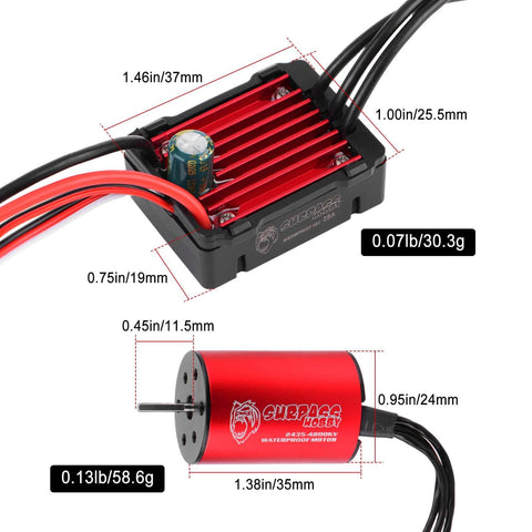 Beefed Up 2435 4800KV Brushless Motor And 25A Waterproof ESC Combo For 1 16 And 1 18 RC Trucks Upgrade with aluminum heatsink