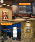 Rechargeable Picture Light With Remote 4000mAh Battery 300 Lumen LED Art Light Bar for wall paintings with manual and remote controls.