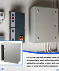 12x12x6 Inch Beefy Steel Electrical Enclosure Pull Box With Screw Cover installed on wall, showcasing outdoor watertight junction box.