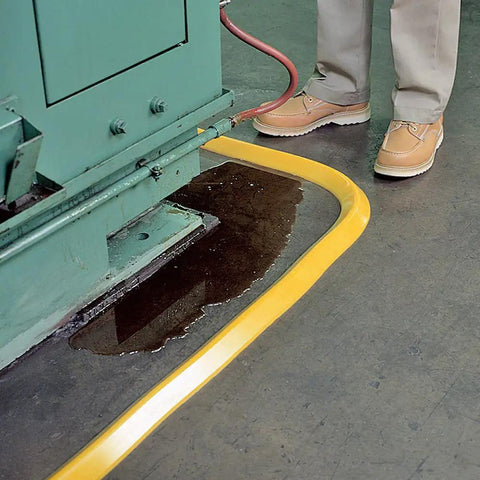 Spill Barrier Dike Kit 10 ft Long by 2.25 in Wide by 1.375 in High, Reusable Containment Dike With Tear Resistant Top Layer and Sticky Bottom Seal for Quick, Tight Spill Control on Smooth Surfaces