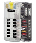 Dual Bus Blade Fuse Block With Ground And Cover Twelve Fused Circuits 100 Amp Marine Power Center For Boats And RVs