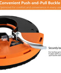 Grinder Dust Shroud with push-pull buckle showing lock mechanism for Universal 4.5-5 inch diamond grinding wheel