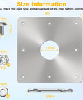 8x8 Inch Pool Water Return Repair Kit For Above Ground Pools showing dimensions and components included